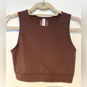 Lululemon Hotty Hot Cropped Tank Brown Earth Sz 8